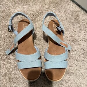 TOMS Women's Sky Blue Strap Sandals